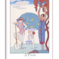 A vibrant Art Deco print by Georges Barbier, depicting two women in stylish attire tending to a garden with flowers and grapes. The scene captures the elegance of the 1920s, with soft blues and rich floral hues, offering a glimpse into a world of vintage beauty and timeless grace. Ideal for fashion and nature lovers, this print adds elegance to any space.