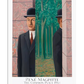 A surrealist painting depicting a man in a bowler hat standing in front of a brick wall. A vertical section of the image is replaced by a dense green forest, creating a visual contrast between architecture and nature. The artwork plays with perception, identity, and space, characteristic of Magritte’s surrealist style.